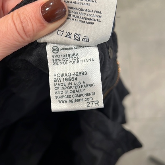 AG ADRIANO GOLDSCHMIED The legging ankle black fine corduroy skinny jeans sz 27 - Picture 4 of 9